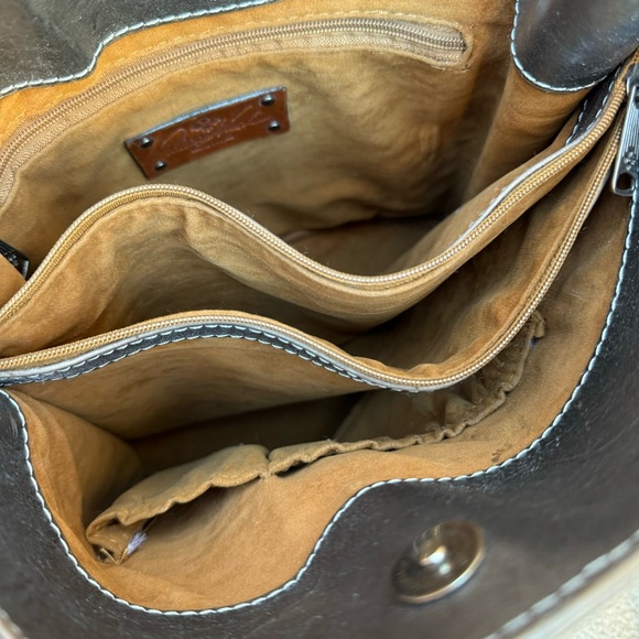 PATRICIA NASH Lavello Bucket Crossbody Gunmetal Sling Bag with Cejon Scarf - Picture 11 of 16